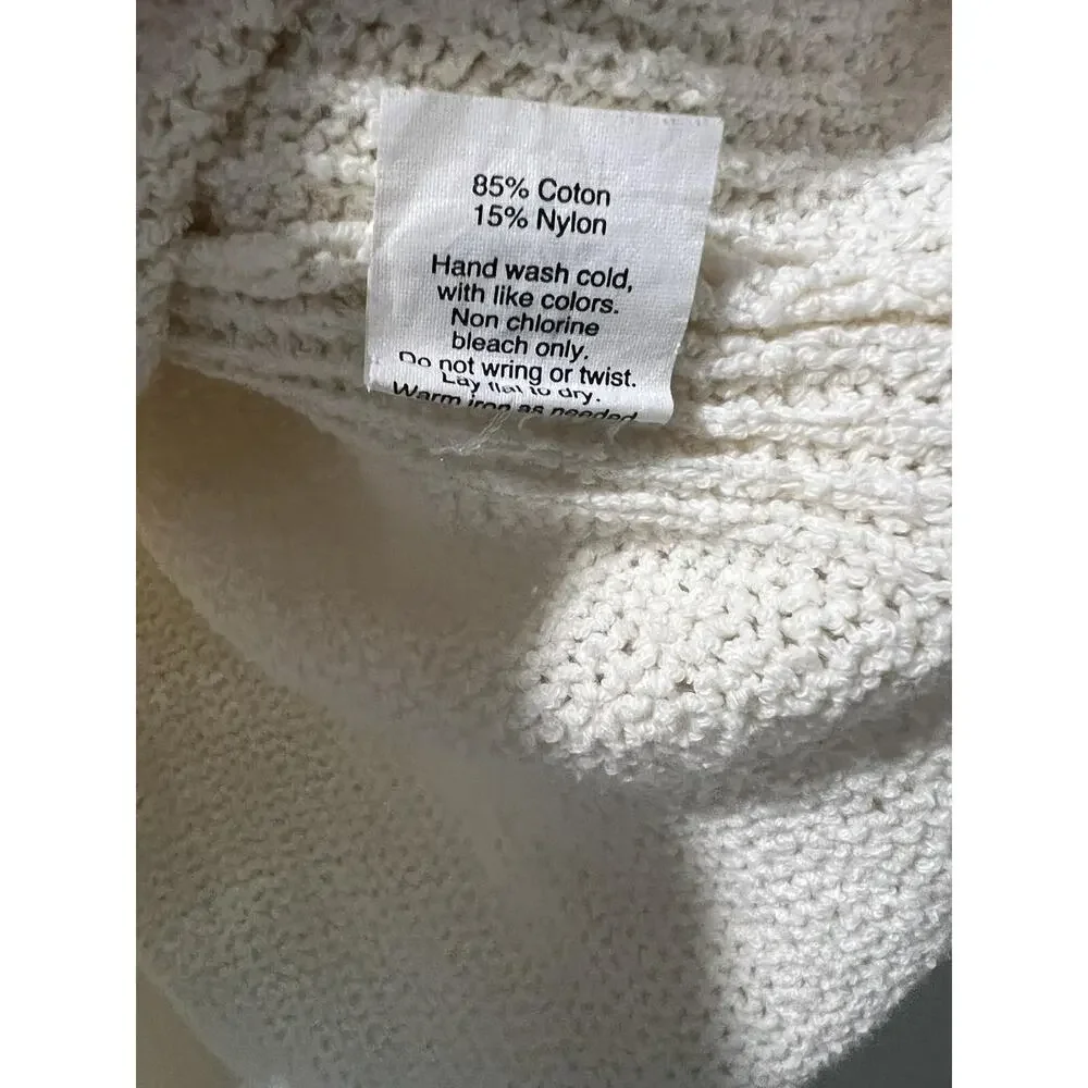 Free People Women Found My Friend Pullover Sweater Cream Petite Small A000390
